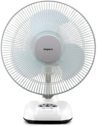 IMPEX Rechargeable Table Fan (BREEZE D3) with LED Light 305 mm 3 Blade Table Fan