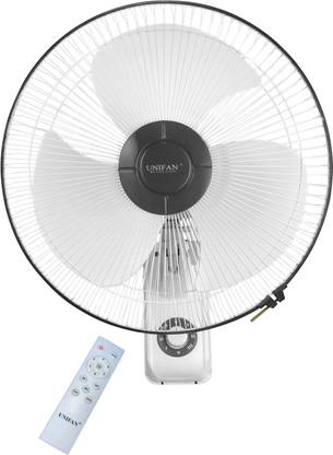 UNIFAN STAR WIND 400mm Wall Fan | Silent BLDC Wall Fan with Remote Control with 7 Speed 5 Star 400 mm 3 Blade Wall Fan