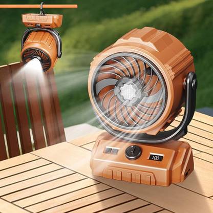 Zorbes 3 in 1 Table Fan with Night Light 270 Degree Oscillating Head and 100 Speeds Table Fan with Night Light Oscillation and Speed Control Rechargeable Fan