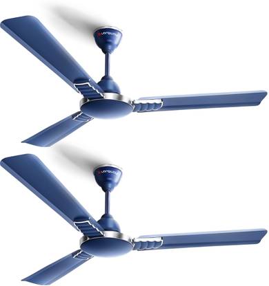 Longway Wave 1 Star 1200 mm Ultra High Speed 3 Blade Ceiling Fan  (Silver Blue, Pack of 2)