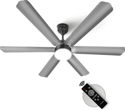 Longway Luminair-6B-T1 with 5 Year Warranty BLDC Motor with Remote 1200 mm Ceiling Fan  (5 Star | Steel Gray | Pack of 1)