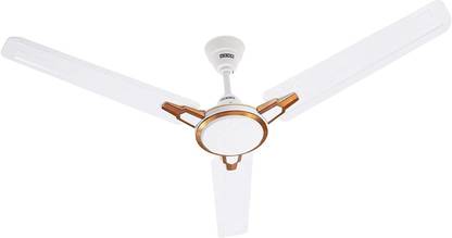 USHA Racer Chrome Rich White Bronze 1200MM PACK OF 1 1200 mm 3 Blade Ceiling Fan