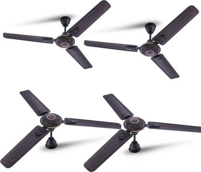LONGWINGS Bolt inch Ultra High Speed 3 Blade Anti-Dust Decorative Star Rated Ceiling Fan with 2 Year Warranty Energy Saving 1200 mm Ceiling Fan