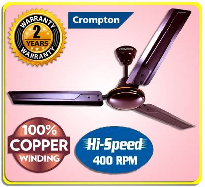 Crompton SUREBREEZE 400 RPM HS Plus Super HIGH SPEED 100% COPPER MOTOR LONGER LIFE 104 with 24 Months Warranty Energy Saving 1200 mm Ceiling Fan
