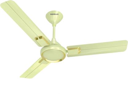 HAVELLS Glaze ES 1 Star 1200 mm 3 Blade Ceiling Fan  (Pearl Ivory Gold, Pack of 1)