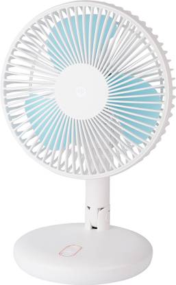 Dp 7680 (RECHARGEABLE PORTABLE USB FAN) 4000mAh Battery, Multi Angle Adjustable, 130 mm 3 Blade Table Fan