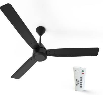 Crompton Energion Cromair Anti Dust Remote 1200 mm BLDC Motor with Remote 3 Blade Ceiling Fan  (Onyx, Pack of 1)