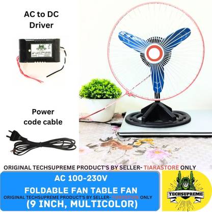TechSupreme AC 9 Inch Mini Table Fan 990 mm Table Fan