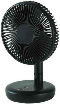 CRAFTIFY Cordless Rotating Portable Rechargeable With LED Lights 3 Speed Auto Oscillating 5 Star 155 mm 3 Blade Table Fan