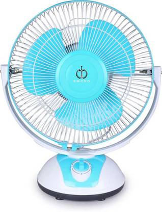 Sword Ultra High Speed White Blue Table Fan (Flower) with 1 Year Warranty Silent Operation 300 mm Table Fan