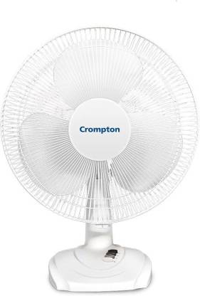 Crompton Wave Plus 400-mm (16-inch) High-Speed Oscillating for Home and Kitchen(KD White) 400 mm 3 Blade Table Fan