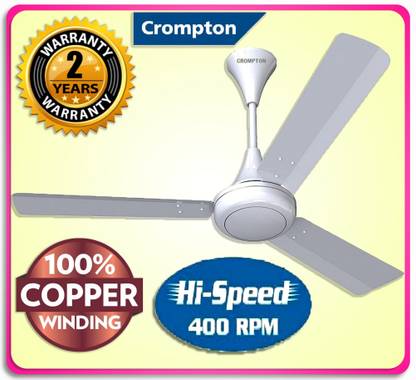 Crompton SUREBREEZE 400 RPM HS Plus Super HIGH SPEED 100% COPPER MOTOR LONGER LIFE 208 with 24 Months Warranty Energy Saving 1200 mm Ceiling Fan