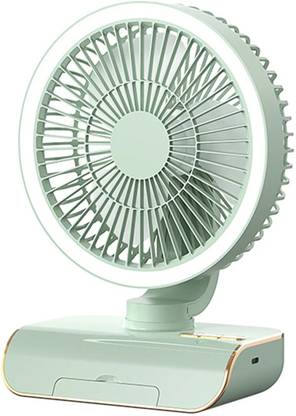 Keekos Personal Mini Fan Cooler with LED Light,3 Speeds Portable Table Fan Cooler 180 with 1 Year Warranty Ultra High Speed 3 mm Table Fan