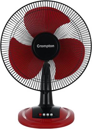 Crompton TF HISPEED GALE CLASSIC 16" Black Red 400 mm 3 Blade Table Fan