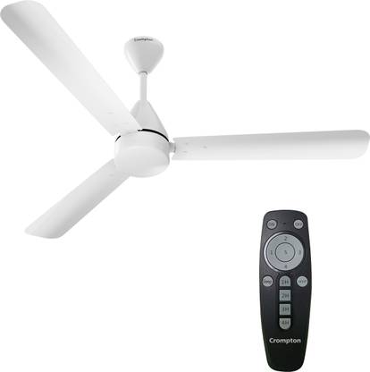Crompton Energion Hyperjet 5 Star 1200 mm BLDC Motor with Remote 3 Blade Ceiling Fan  (White, Pack of 1)