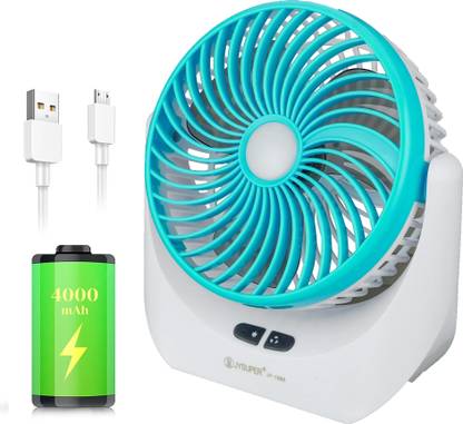 Terviiix High Speed Rechargeable Table Fan with LED Light, For Office, Home, Kitchen 5 Star 1400 mm 3 Blade Table Fan