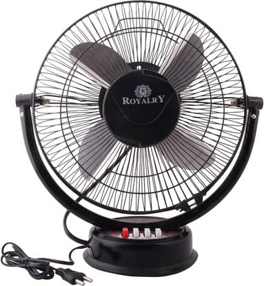 royalry Table Fan All Purpose fan 12 inch Very High Speed (Black) with 6 Months Warranty Energy Saving 3 mm Table Fan