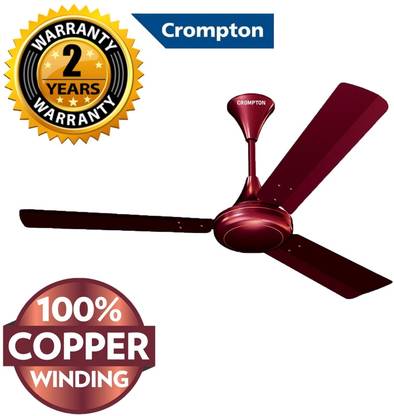 Crompton SUREBREEZE 400 RPM HS Plus Super HIGH SPEED 100% COPPER MOTOR LONGER LIFE 214 with 24 Months Warranty Energy Saving 1200 mm Ceiling Fan
