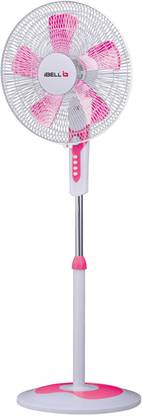 iBELL Chrome10 Pink Pedestal Fan, 5 Leaf HighSpeed Stand Fan, Timer & 3 Speed Control, 406.4 mm 5 Blade Pedestal Fan
