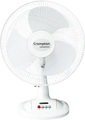 Crompton TF HISPEED GALE CLASSIC 16" KD White 400 mm 3 Blade Table Fan