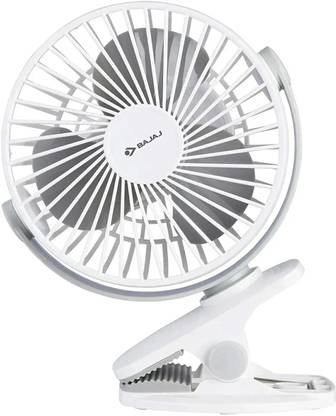 BAJAJ PYGMY MINI FAN BLUE 110 mm 3 Blade Table Fan, White with 2 Year Warranty Ultra High Speed 110 mm Table Fan