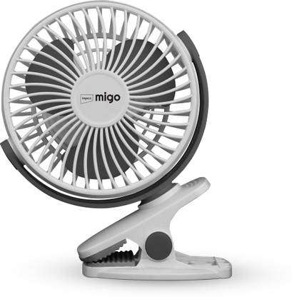 Impex Rechargeable Clip Fan with 4" Sweep, BLDC Motor, 2800 RPM, 2000mAh, 3 Speed CF4 USB Fan