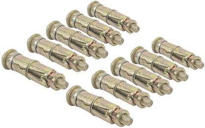 Vilro Vilro Golden Finish Brass Anchor Bolt 8 mm Fastener and Rust-Proof Expansion Fastener