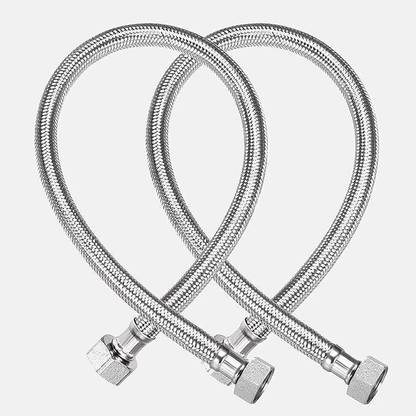 OPUS Heavy Stainless Steel Braided Connection Pipe for Hot Cold Water Tap-(pack of 2) Faucet Line