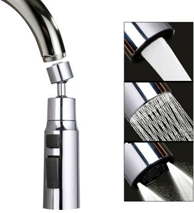Robustt 360° Rotating Tap Extension for Kitchen Sink | 3 Flow Mode with Button Control Faucet Nozzle