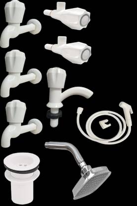 fastgear by Fastgear Stylish PVC/ABSBathroom Combo with Conti Health Faucet & ABS Shower for Bathroom Faucet Set