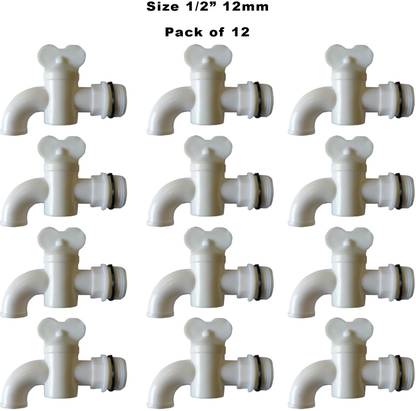 LXMI "PVC 1/2 Pan Bib Cock , For Bathroom and Kitchen, Size: 12 mm (Pack of 12) Faucet Set