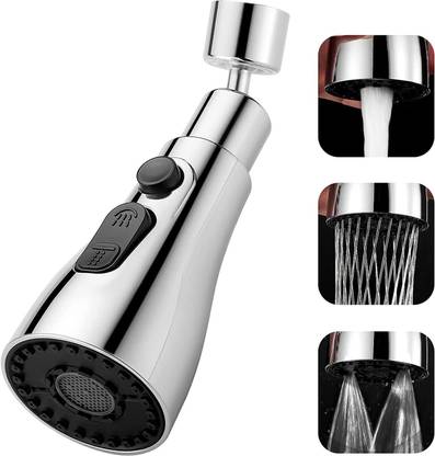 KAVRUL Universal Faucet 3-Function Pull Down Sink Sprayer Rotatable Anti Splash Faucet Rotating Sink Faucet Aerator Sink Sprayer with 3 Modes Rotatable Head Sink Tap Faucet