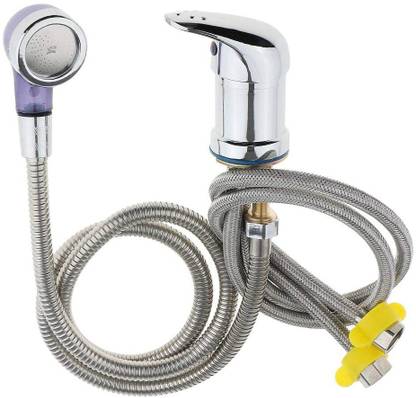 Leafend Chrome Faucet handle with Spray / Hot & Cold Water Mixer for salon Shampoo chair Faucet Set