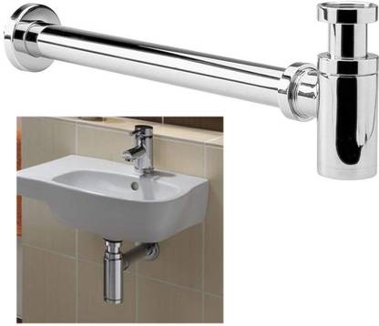 Spazio Premium Quality Heavy Stainless Steel Bottle Trap Set With Height adjustable Waste Outlet Pipe For Bathroom, Wash Basin, Kitchen Sink, Chrome Plated Diverter Faucet