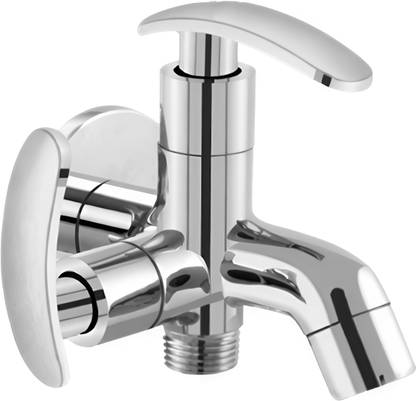 clayplus Premium Grade 2 In 1 Bib Cock / Faucet / Tap With Flange 2 in 1 Bib Tap with Wall Flange | Pure Brass Bib Tap Faucet