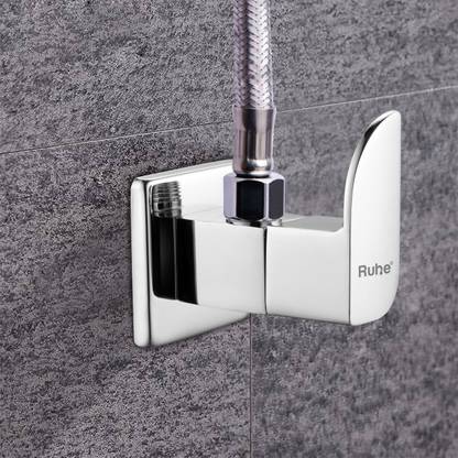 RUHE Pristine Brass Angle Valve with Wall Flange Chrome Finish Tap For Bathroom & Kitchen Angle Cock Faucet