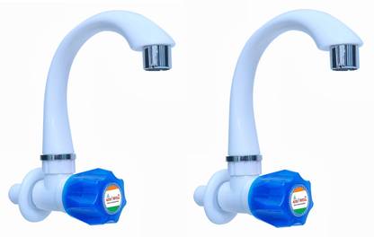 aerowell pvc tap Kitchen Mixer Blue Faucet POLO Sink Cock for Bathroom Wash Basins PACK OF 2 Bib Tap Faucet