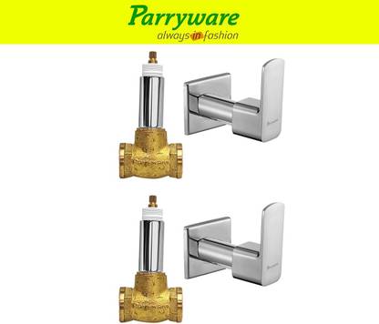 Parryware Concealed Stop Valve 15 mm Quattro Series set of 2 pic 117 15MM Concealed Stop Valve Cleart Series Chrome Plated With Wall Flange Stop Cock Faucet