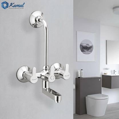 KAMAL Wall Mixer - Admire (With L-Bend) |Hot and Cold Shower Mixer| Sturdy Brass Build | Easy to use click fitting Mixer Faucet