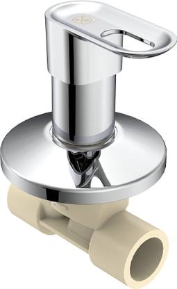 R. N. CPVC Concealed with Brass Stop Cock With Flange | Stop Valve Tap CPVC Concealed for Bathroom 15 mm Cartridge (Chrome)_RNAMA24G04 (Suitable For 20 mm Pipeline) Stop Valve Faucet