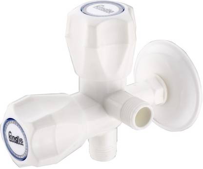 Kindle k-20381 PVC Angle Cock 2 in 1 (Premium Quality) Twin Elbow Valve Faucet