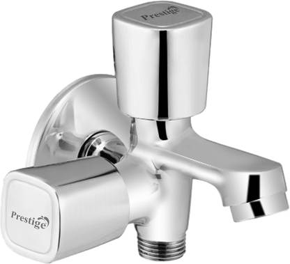 Prestige DIXY Bib Cock 2 way Tap with Wall Flange Twin Elbow Valve Faucet