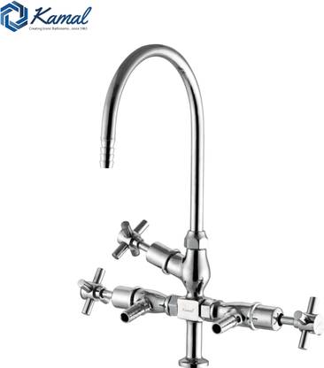 KAMAL Silver QT Heavy Lab Cock Three Way Mixer Faucet