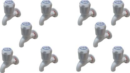 Shriumiya Pvc White Mousco bib Taps pack of10 pvc taps for bathroom Bib Tap Faucet