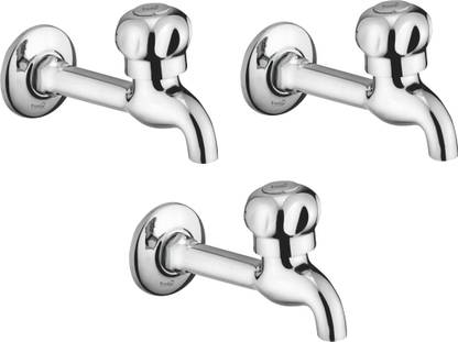 Prestige Brass Conti Long Body Tap with Wall Flange- Set of 3 Bib Tap Faucet