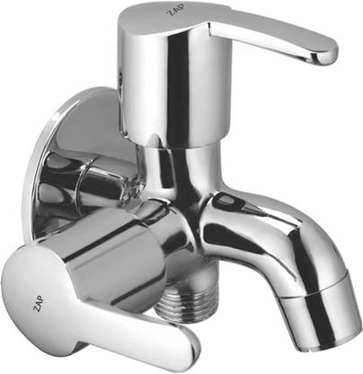 ZAP 2 in 1 Brass Bib Cock Tap | Two in One Multi Tap with Wall Flange | Quarter Turn (Foam Flow/Chrome Finish) Felix Bib Tap Faucet