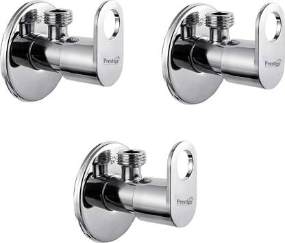 Prestige Premium quality stainless steel Prime Angle Valve Tap Chrome Plated Pack of 3 Angle Cock Faucet