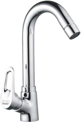 Flipkart SmartBuy Hexa Brass Swan Neck Wash Basin Tap (Set of 1) With 360 Degree Rotational Spout Hot OR Cold Water For Kitchen Sink, Wash Basin Faucets Taps, Chrome, Pack Of 1 Pillar Tap Faucet