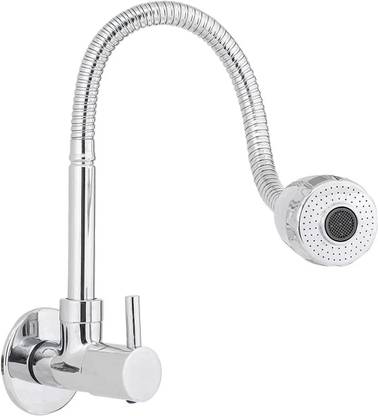 Oleanna Flora (Brass) Kitchen Spray Spout Flexible Sink Cock with Flange and Brass body faucet | Aerator & Shower Spray Bib Tap Pillar Tap Faucet