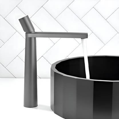 Plantex Brass Faucet for Washbasin/Single Lever Faucet/Hot &Cold Wall Mixer for Bathroom (APS-7880,Grey) Basin Mixer Faucet